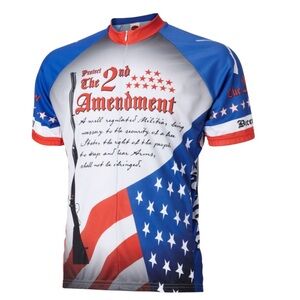 World Jersey 2ND AMENDMENT CYCLING JERSEY SIZE L NWT